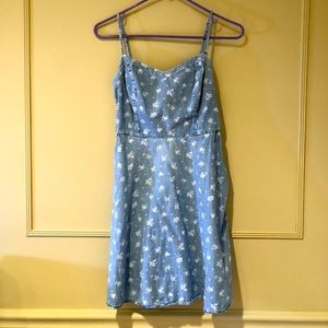 Denim-Style Floral Sundress